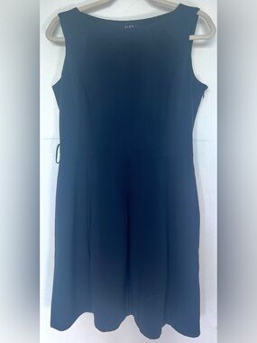 Alex Marie Black Sleeveless Pleated Fit & Flare Dress - Size
